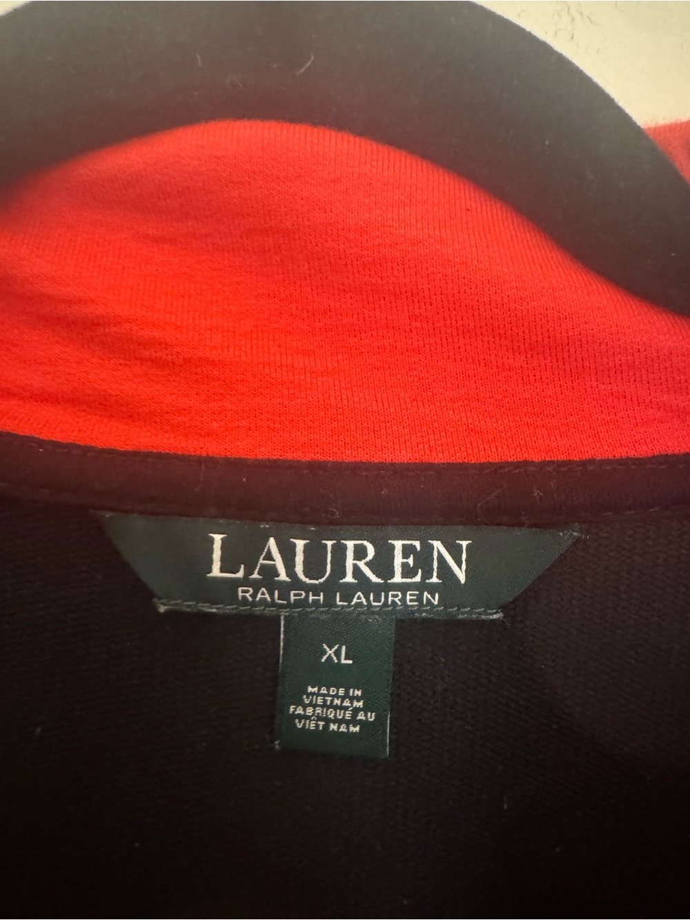 Lauren Ralph Lauren Black Sweater with Red Trim